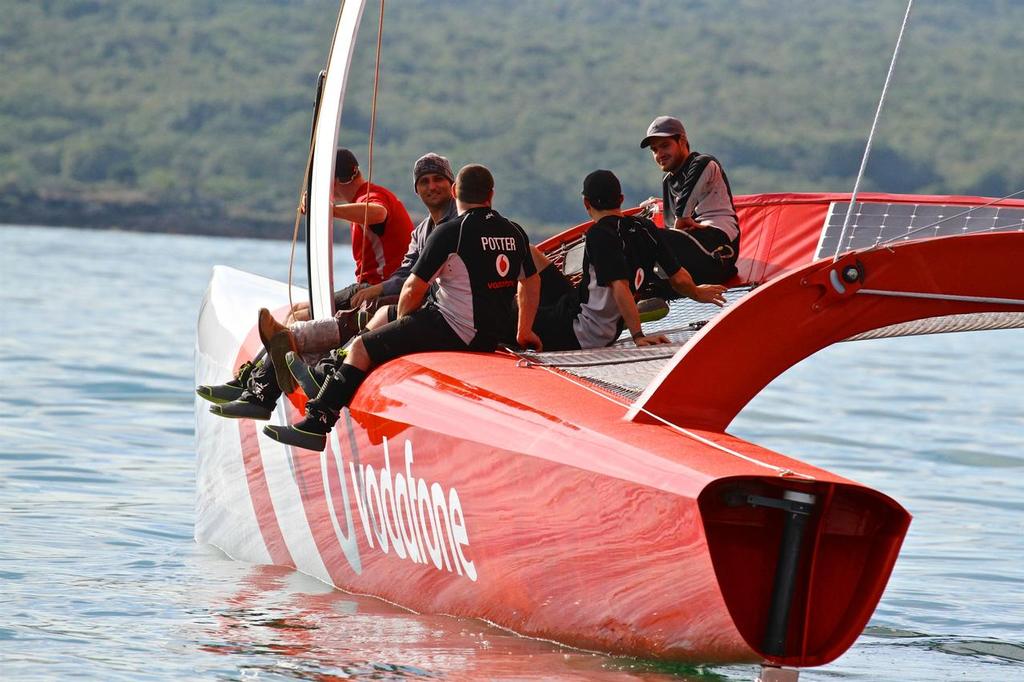 TeamVodafoneSailing shows as much action as an AUS/GBR Election outcome - ANZ  Fiji Race Start - June 4, 2016 © Richard Gladwell www.photosport.co.nz